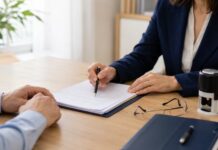 Топ нотаріусів Волинської області: кого шукають для оформлення документів Нотаріус консультує клієнта під час оформлення документів у сучасному офісі.